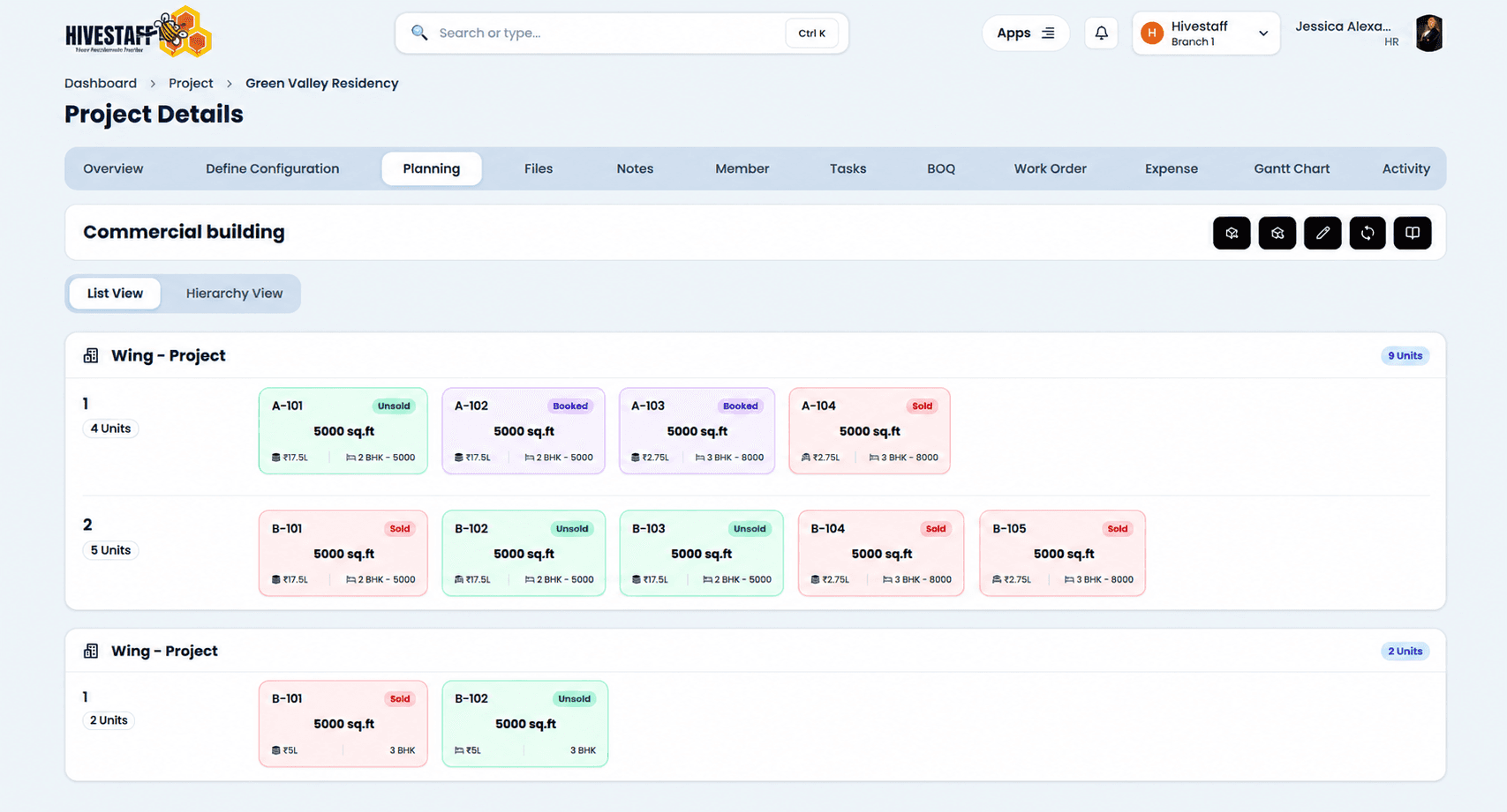 Hivestaff Real Estate OS Project Planning & BOQ Dashboard